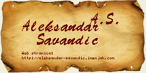 Aleksandar Savandić vizit kartica